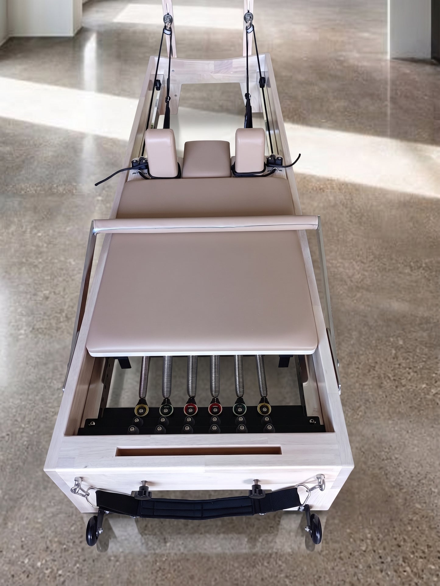 Tan Original Reformly — Oak Reformer Pilates Machine