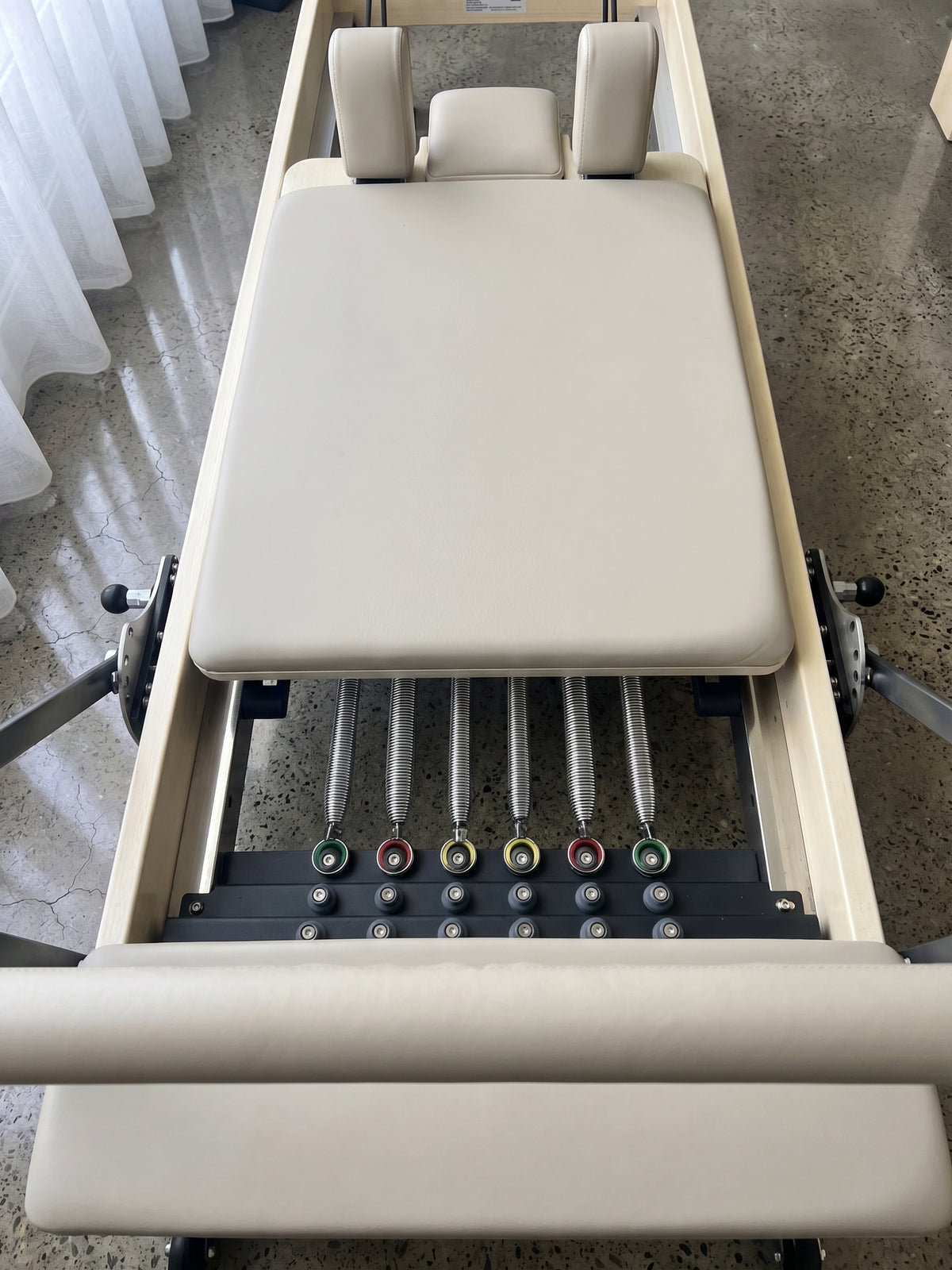 Beige Reformly Infinity - Full Track Footbar Pilates Reformer