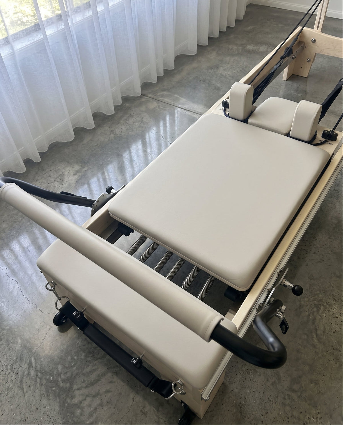 Beige Reformly Infinity - Full Track Footbar Pilates Reformer