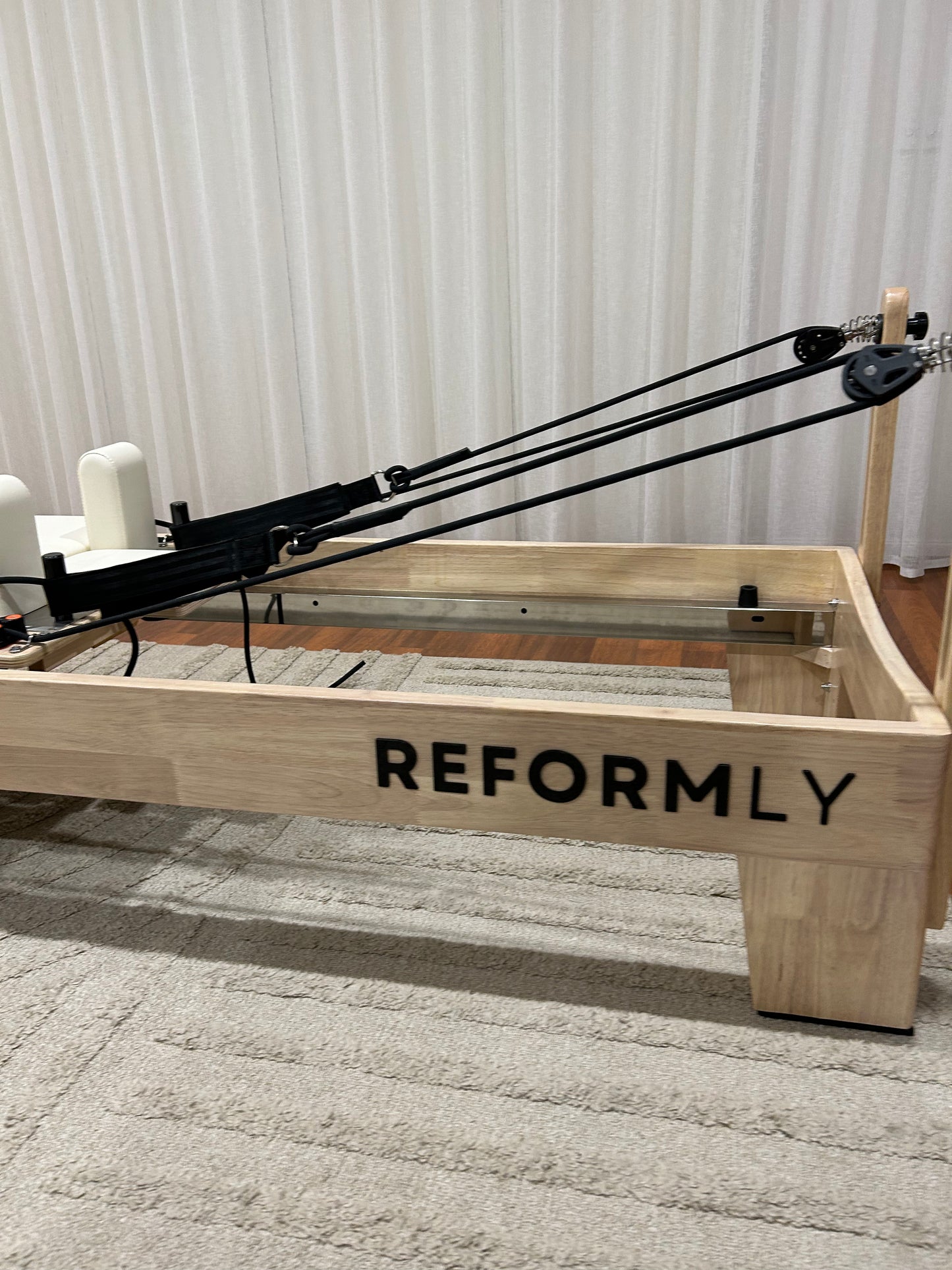 White Original Reformly — Oak Reformer Pilates Machine
