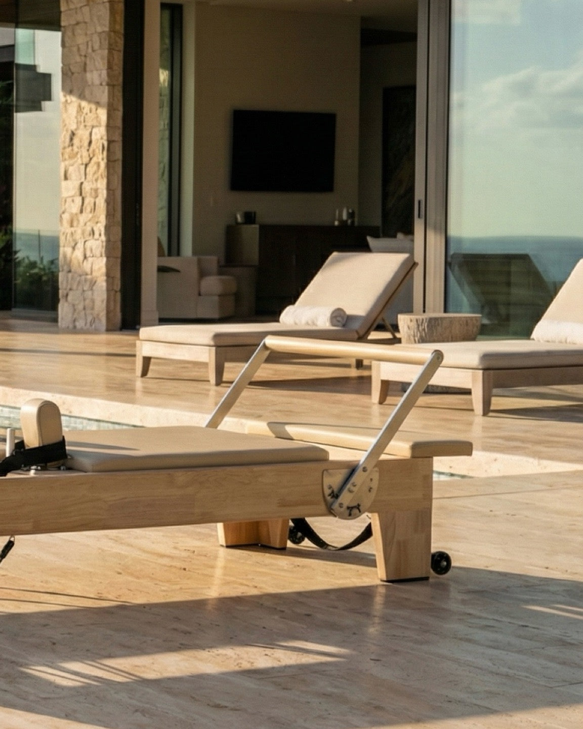 Tan Original Reformly — Oak Reformer Pilates Machine