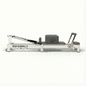 Reformly Fold foldable aluminium Pilates reformer, grey leather, white frame